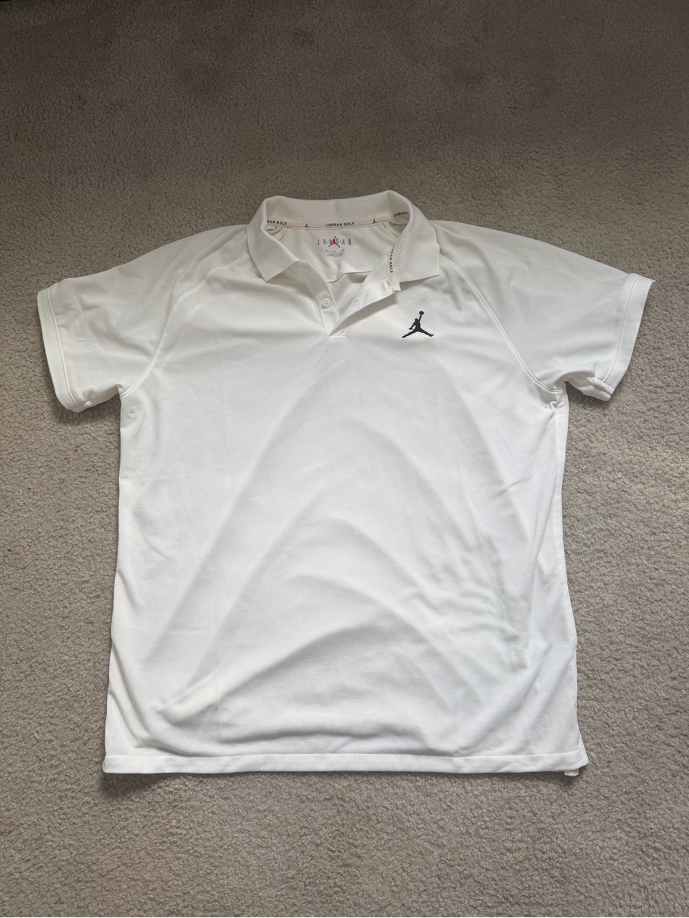 Jordan Men’s White Polo with Black Jumpman Logo